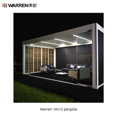 Warren 10x12 metal pergola with aluminum alloy louvered roof